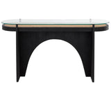 Adora Console Table Modern Glass Rattan Wood Design