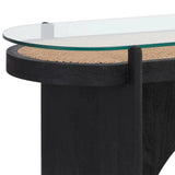 Adora Console Table Modern Glass Rattan Wood Design