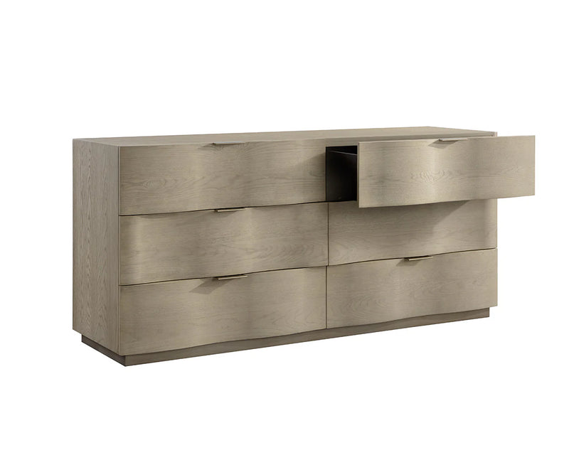 Hoyos Dresser Contemporary Poplar Wood With Brass Handles