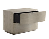 Hoyos Nightstand With Soft Closing Drawers And Brass Handles