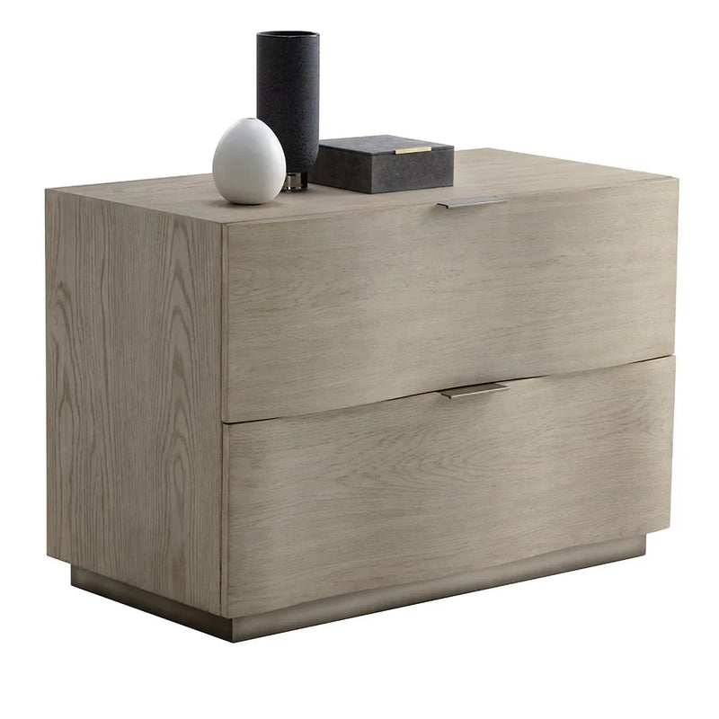 Hoyos Nightstand With Soft Closing Drawers And Brass Handles