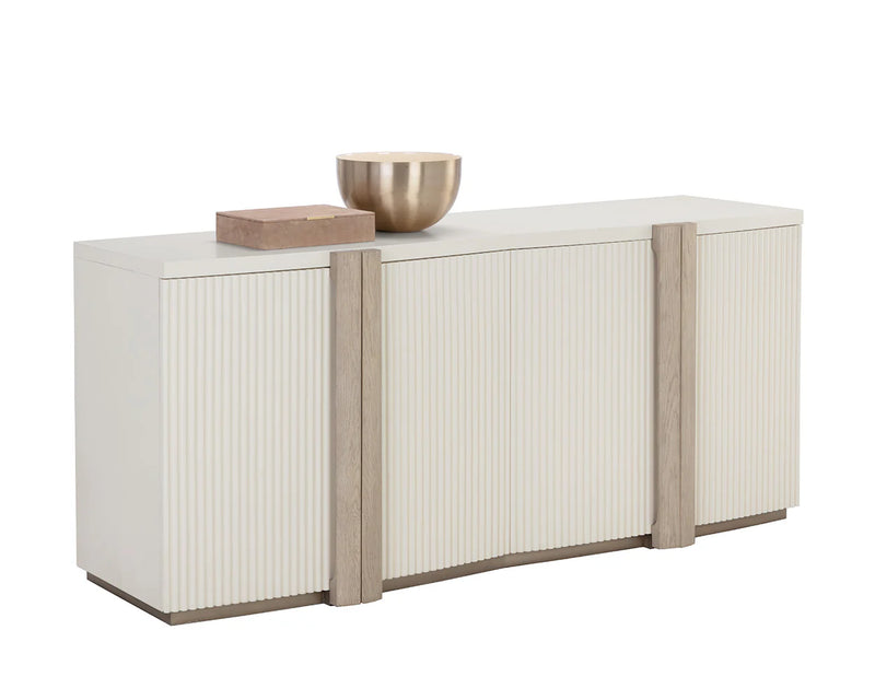 Venetta Sideboard With Soft Closing Drawers And Brass Base