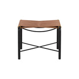 Riz Leather Upholstered Stool