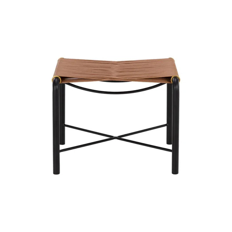 Riz Leather Upholstered Stool