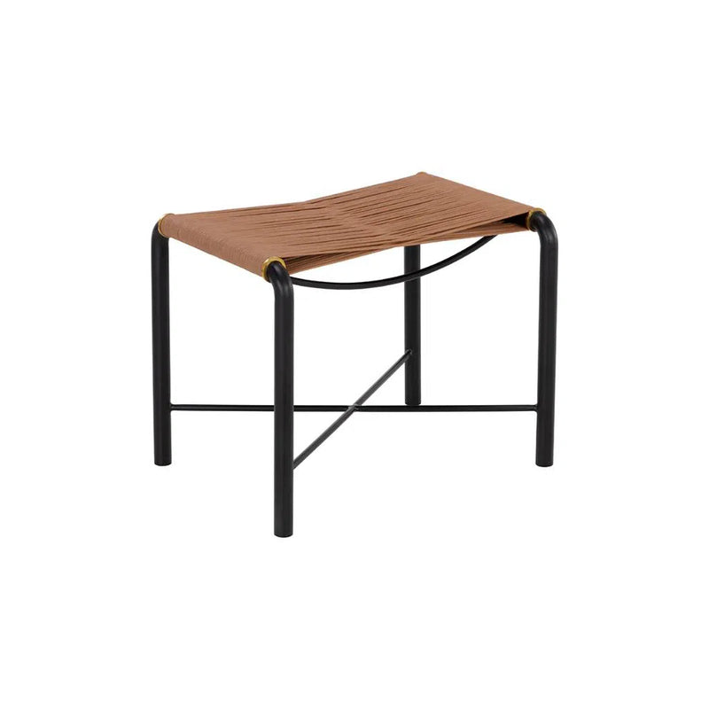 Riz Leather Upholstered Stool