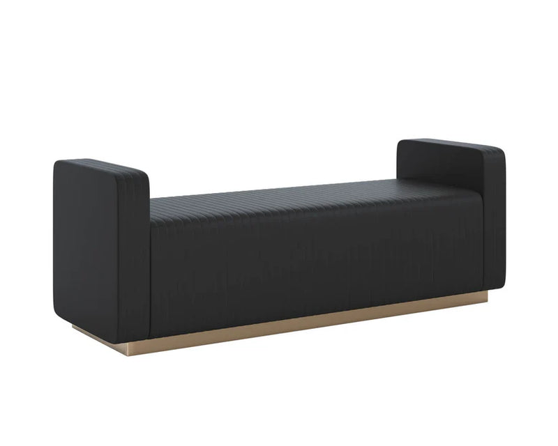 Odette Leather Upholstered Backless Bench