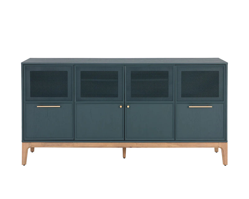 Rivero Teal Sideboard With Gold Handles And Ample Storage