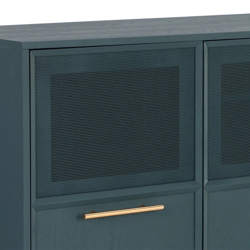 Rivero Teal Sideboard With Gold Handles And Ample Storage