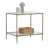 Emine Iron Framed Glass Nightstand