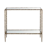 Emine Iron Framed Glass Nightstand