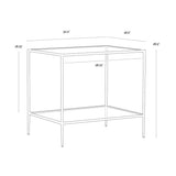 Emine Iron Framed Glass Nightstand