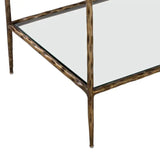 Emine Iron Framed Glass Nightstand