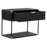 Doone Iron Black Nightstand