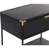 Doone Iron Black Nightstand