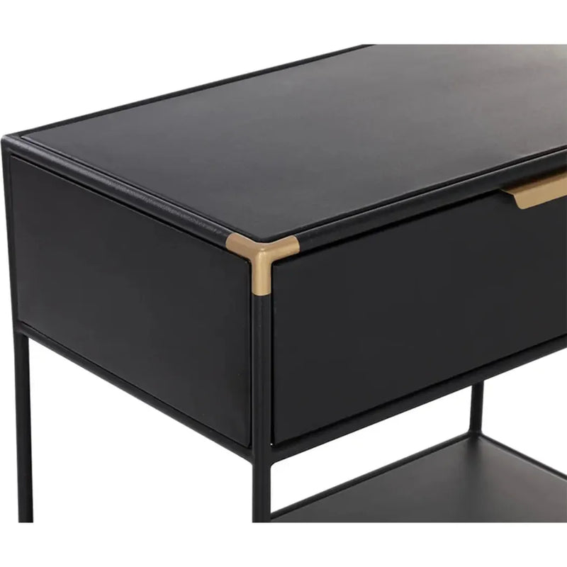 Doone Iron Black Nightstand