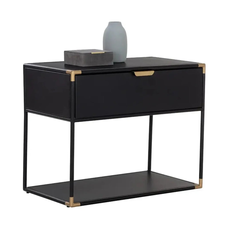 Doone Iron Black Nightstand