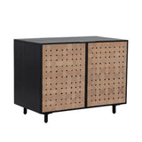 Omari Leather Upholstered Wooden Sideboard