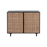 Omari Leather Upholstered Wooden Sideboard