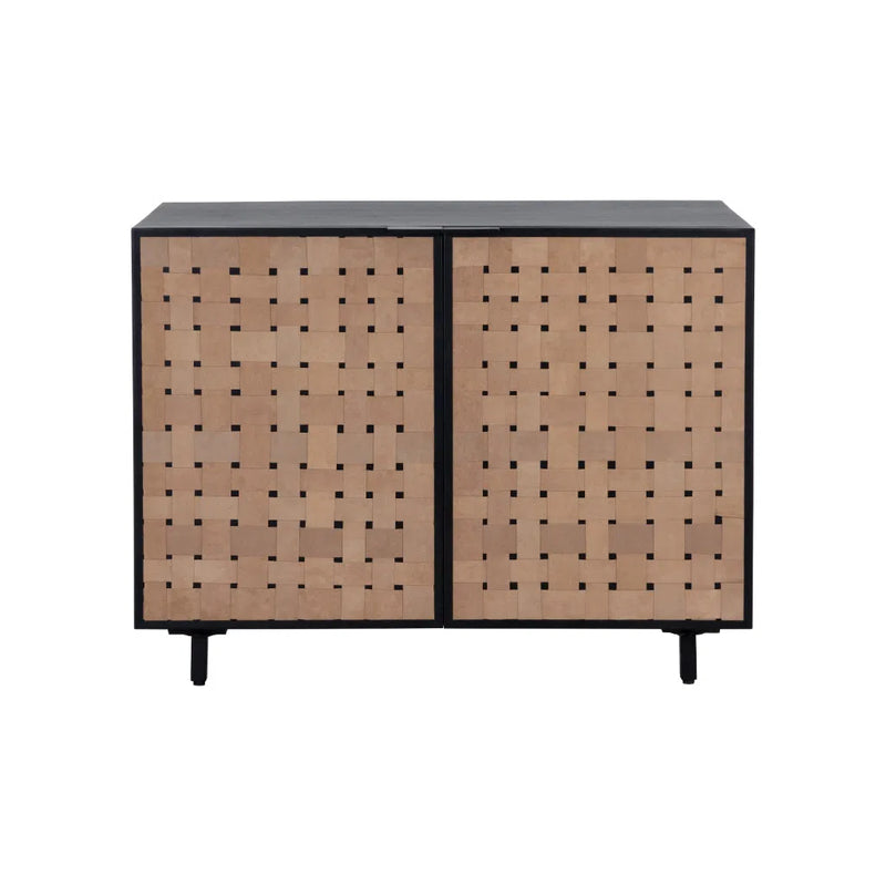 Omari Leather Upholstered Wooden Sideboard