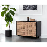 Omari Leather Upholstered Wooden Sideboard