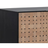 Omari Leather Upholstered Wooden Sideboard