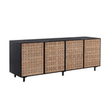 Omari Leather Upholstered Wooden Sideboard