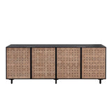 Omari Leather Upholstered Wooden Sideboard