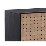 Omari Leather Upholstered Wooden Sideboard