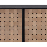 Omari Leather Upholstered Wooden Sideboard