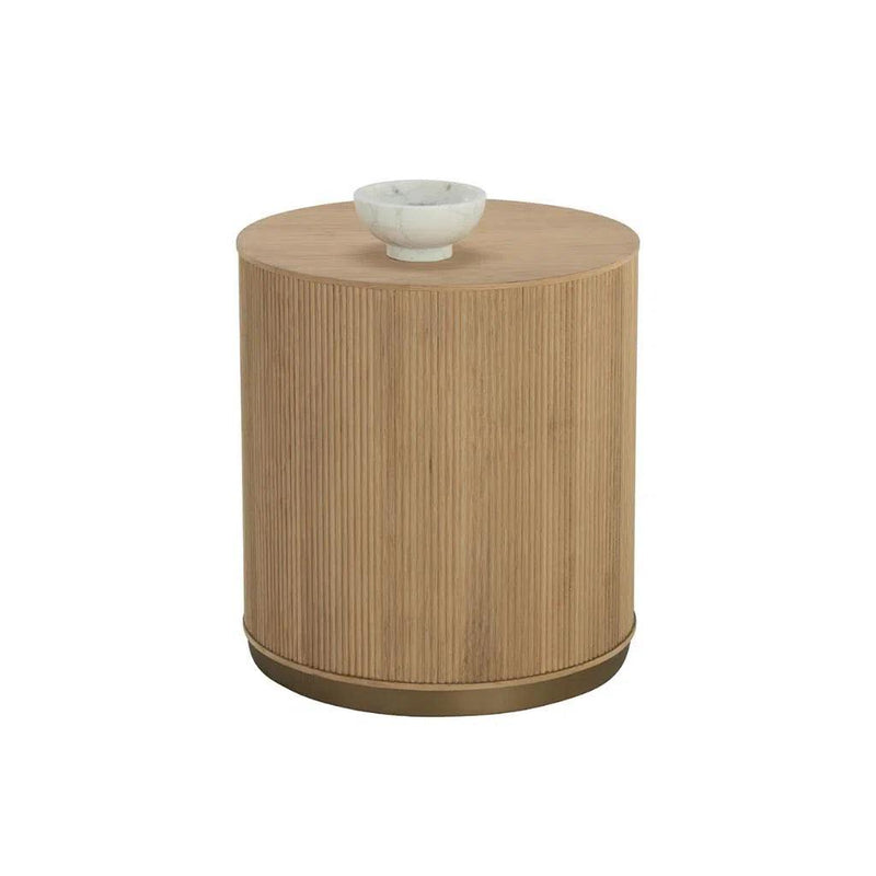 Kalla Wooden Round Side Table