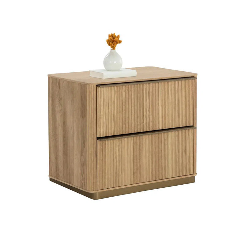 Kalla Wooden Steel Nightstand