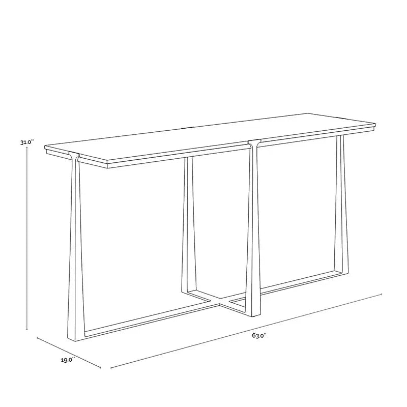 Cowell Marble Topped Rectangular Console Table