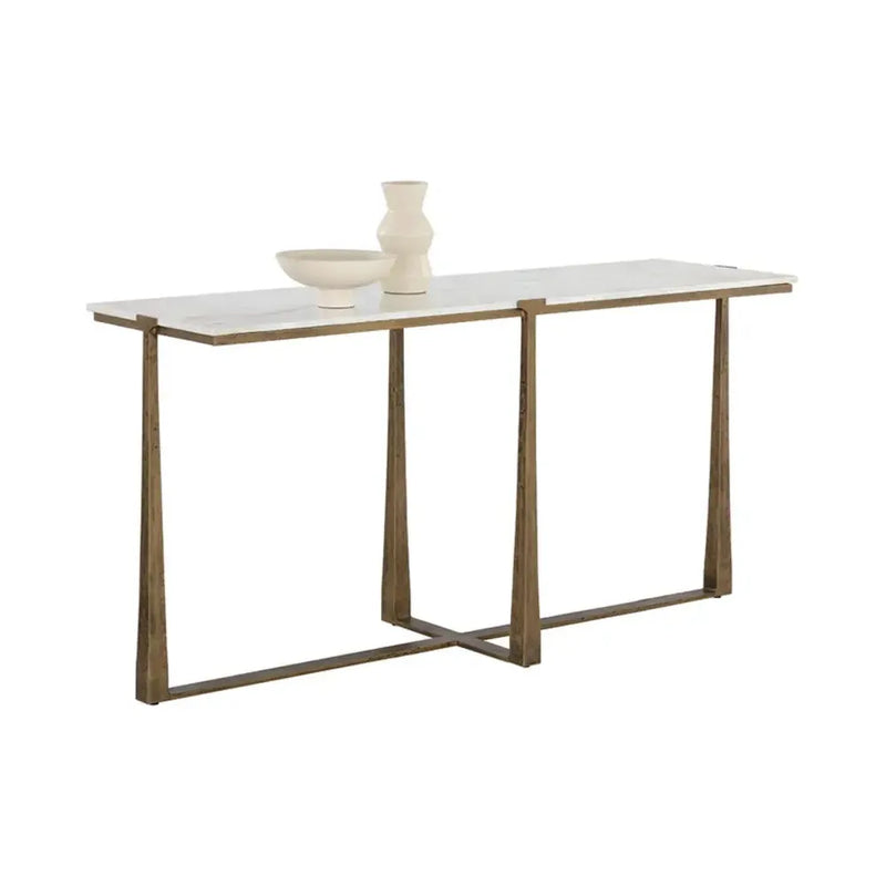 Cowell Marble Topped Rectangular Console Table