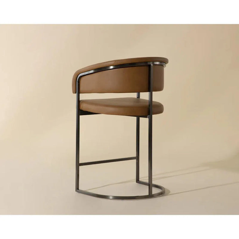 Marris Leather Upholstered Modern Counter Stool