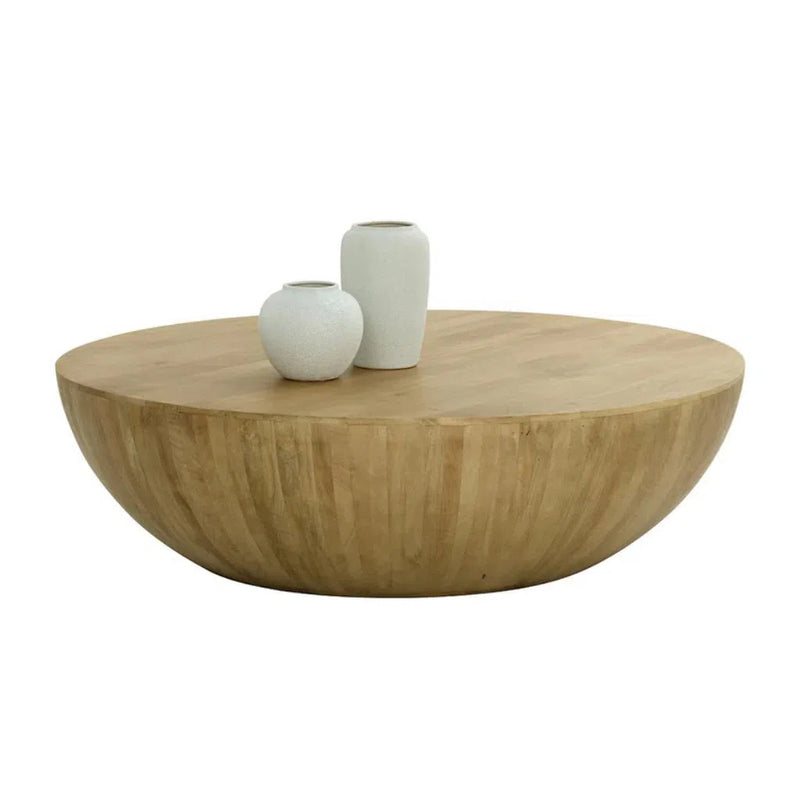 Kinsley Wooden Handcrafted Round Coffee Table