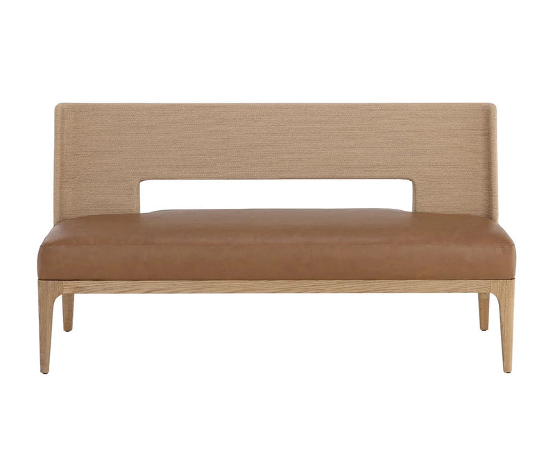 Brocco Banquette Milliken Cognac Faux Leather Seating