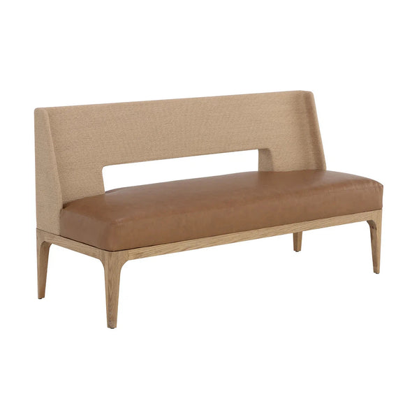 Brocco Banquette Milliken Cognac Faux Leather Seating