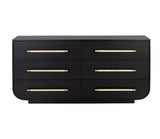 Tarrant Dresser Modern Black Oak With Raffia Handles