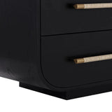 Tarrant Dresser Modern Black Oak With Raffia Handles