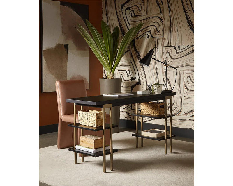 Cascata Leather Upholstered Dining Armchair