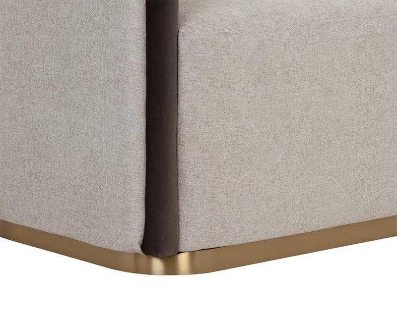 Sheva Sofa - Modern Comfort With Gold Base