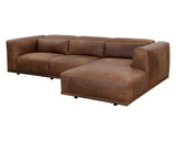 Beau Leather Upholstered Sofa Chaise