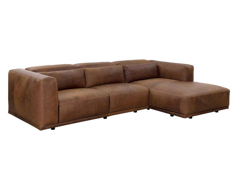 Beau Leather Upholstered Sofa Chaise