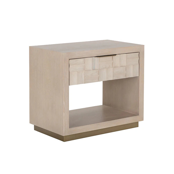 Akava Nightstand With Gold Base and Soft Closing Drawer