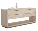 Akava Dresser With Light Wash Finish and Gold Accents