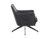 Crosby Leather Upholstered Swivel Lounge Chair