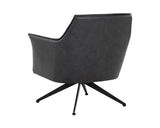 Crosby Leather Upholstered Swivel Lounge Chair