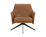 Crosby Leather Upholstered Swivel Lounge Chair