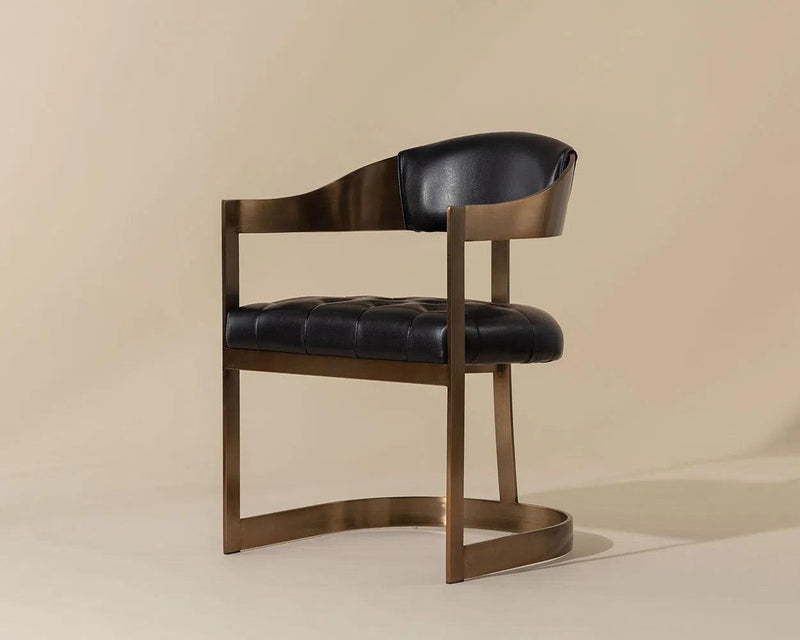 Beaumont Leather Upholstered Dining Armchair