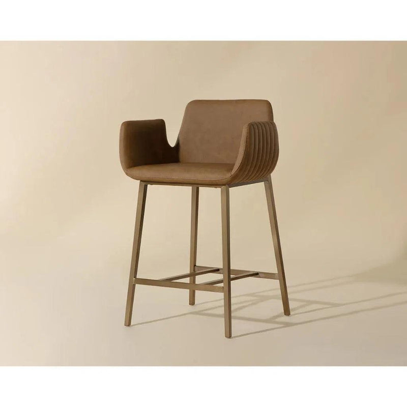 Lucano Leather Upholstered Counter Stool